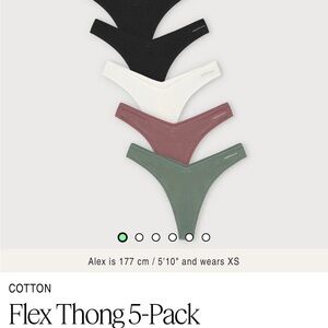 Organic Basics Women's Thong 5-Pack - Black, White, Red, Green